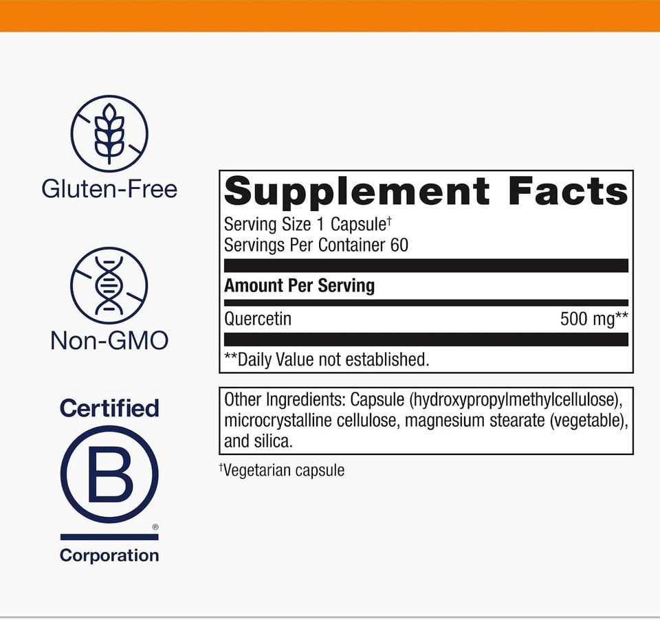 Metagenics Quercetin 500Mg Capsule Supplement Helps Promote A Healthy Immune Response And Cardiovascular Function - 60 Capsules
