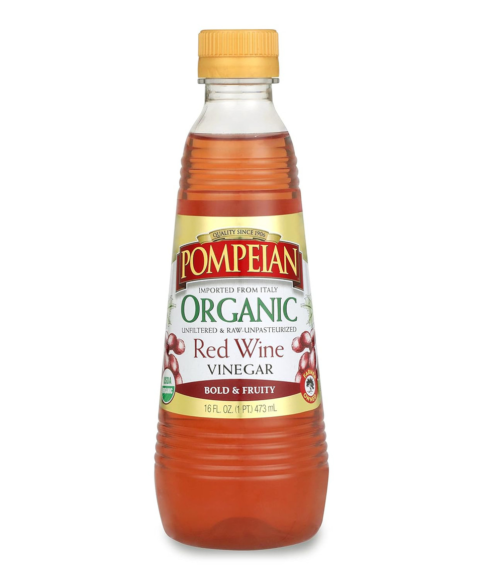 Pompeian Gourmet Organic Red Wine Vinegar, Unfiltered & Unpasteurized, Perfect For Marinades, Salad Dressings & Sauces, 16 Fl. Oz