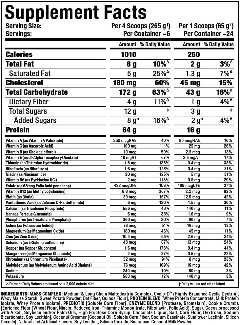 Allmax Quickmass, Cookies & Cream - 3.5 Lb - Rapid Mass Gain Catalyst - Up To 64 Grams Of Protein Per Serving - 3:1 Carb To Protein Ratio - Zero Trans Fat - Up To 24 Servings