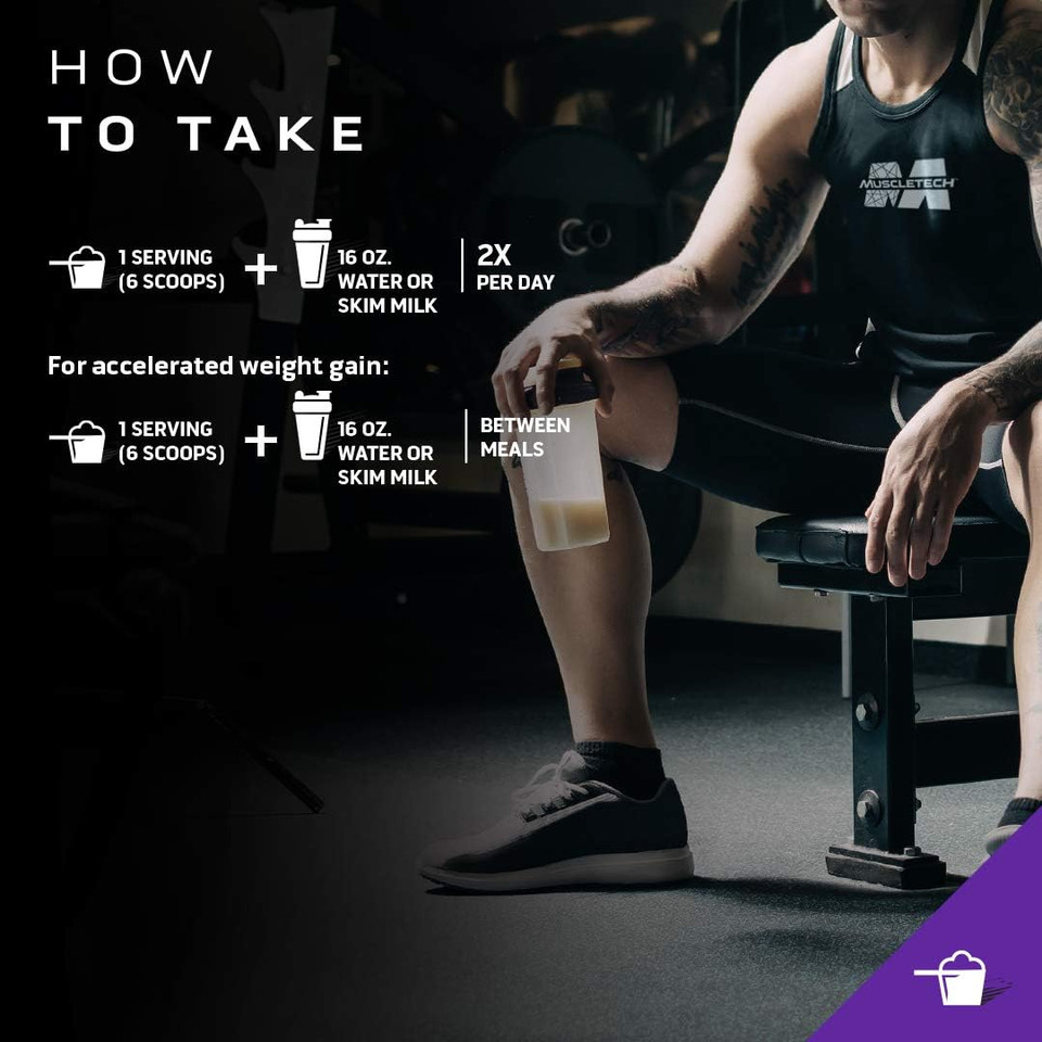 Mass Gainer Muscletech 100% Mass Gainer Protein Powder Protein Powder For Muscle Gain Whey Protein + Muscle Builder Creatine Supplements Vanilla, 5.15 Pound (Pack Of 1)