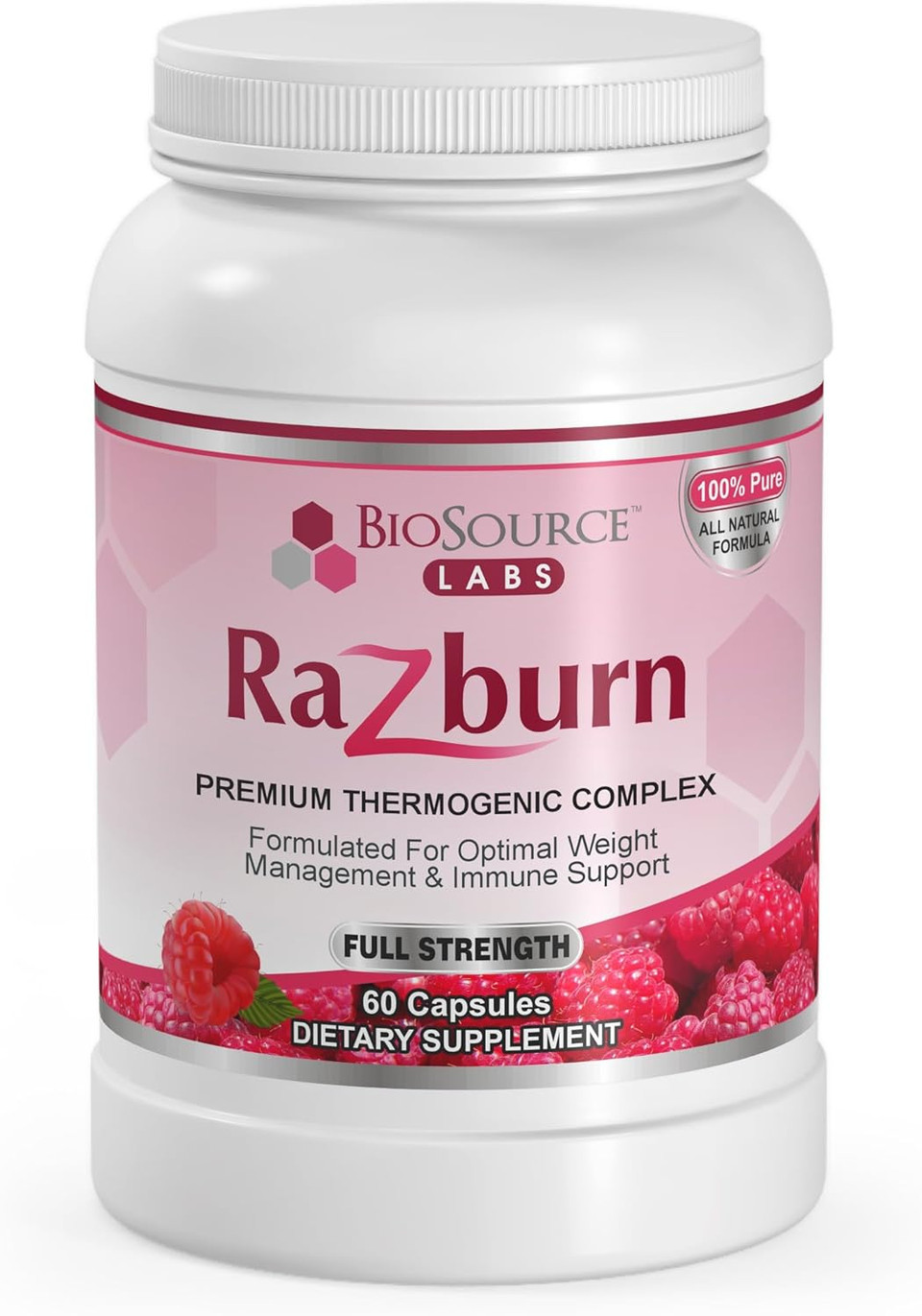 Razburn  Premium Thermogenic Complex Pills With Permium Ingredients, Caffeine, & Green Tea Extract For Men & Women (60 Vegetarian Capsules)