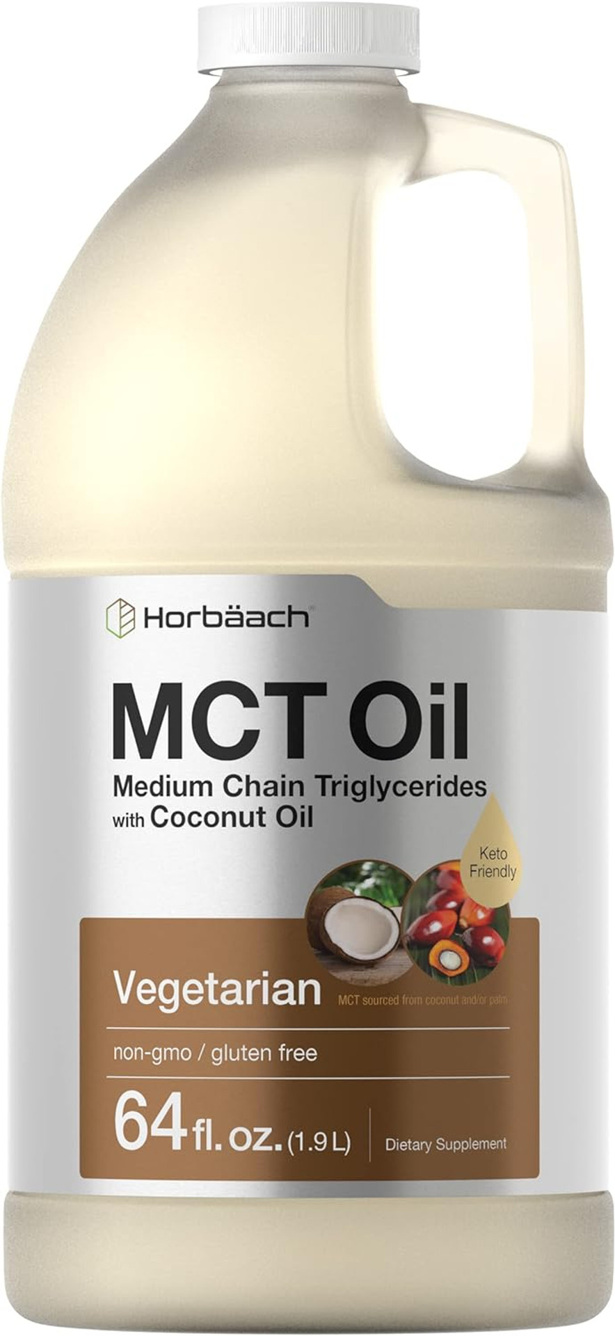 Horbã£Â¤Ach Mct Oil 64 Oz | 100% Pure | Blends With Coffee, Tea, Juice And Liquids | Value Size Unflavored Formula | Keto, Vegetarian, Non-Gmo, And Gluten Free