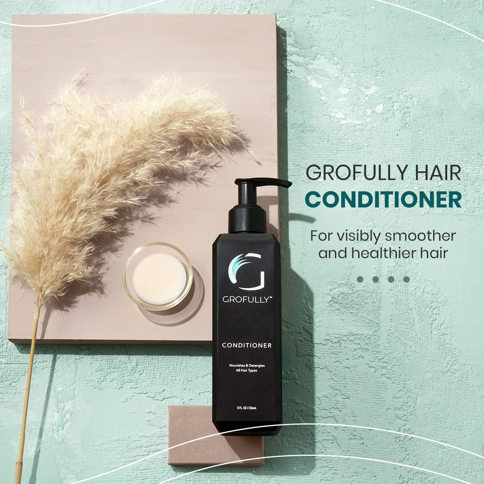 Grofully Conditioner For Thinning Hair | Strengthens And Prevents Breakage For Thicker, Fuller Hair | 8 Fl Oz