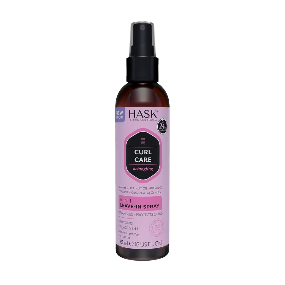 Hask Curl Care 5-In-1 Leave-In Spray Conditioner For Curly Hair Types, Vegan Formula, Cruelty Free, Color Safe, Gluten-Free, Sulfate-Free, Paraben-Free