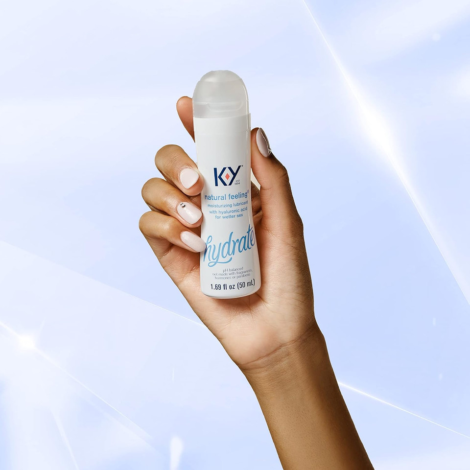 K-Y Water Based Lube Natural Feeling 1.69 Fl Oz Personal Lubricant For Adult Couples, Men, Women, Vaginal Moisturizer, Ph Balanced, Hormone & Paraben Free, Latex Condom Compatible