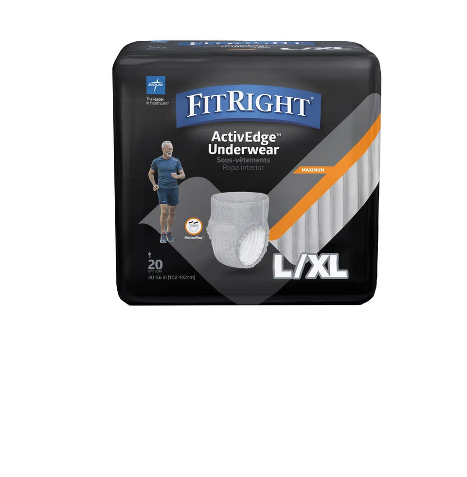 Medline - Fit23Mlxl Fitright Incontinence Underwear For Men, Disposable Underwear With Heavy Absorbency, Large/Xl, 20 Count