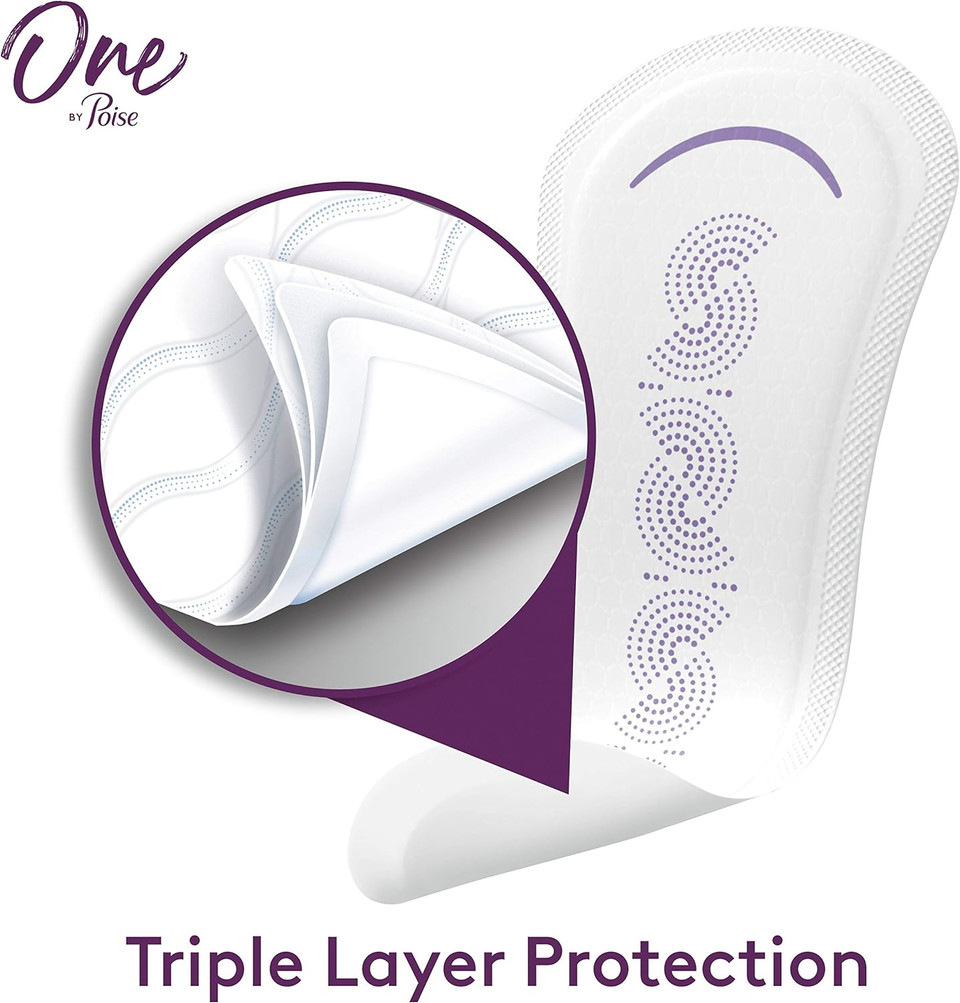 One By Poise Panty Liners (2-In-1 Period & Bladder Leakage Daily Liner), Long, Extra Coverage For Period Flow, Very Light Absorbency For Bladder Leaks, 50 Count