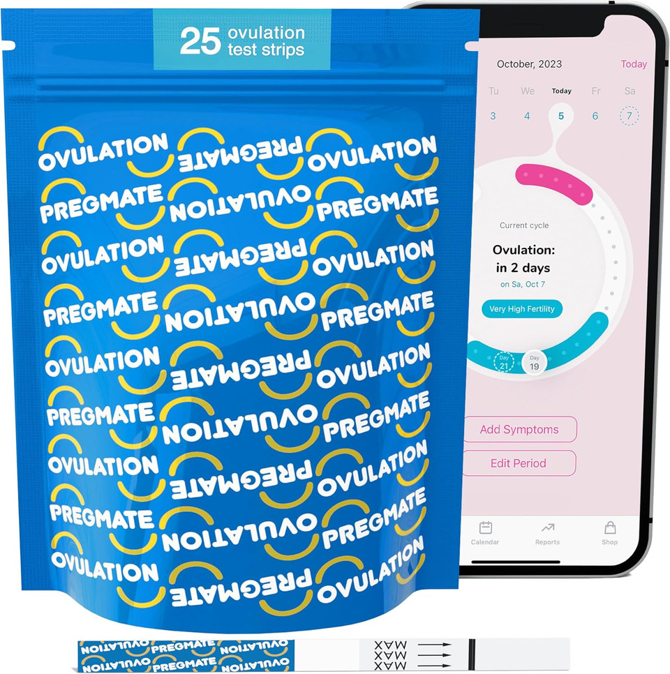 Pregmate 25 Ovulation Test Strips With Numerical Lh Result Quantitative Predictor Kit (25 Count)
