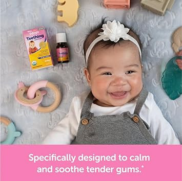 Ddrops Baby Organic Teething Relief Liquid, Calms And Soothes Baby'S Tender Gums Naturally, Easy-To-Use Drop Format, 3 Months +, 60 Drops