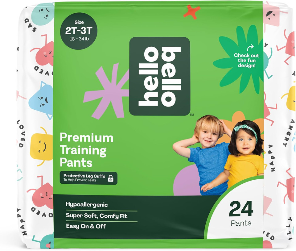 Hello Bello Training Pants 2T-3T, All About Feelings Design, 24Ct Jumbo Pack