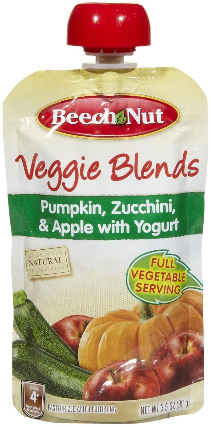Beech-Nut Stage 4 Purees - Pumpkin Zucchini & Apple With Yogurt - 8 Pk