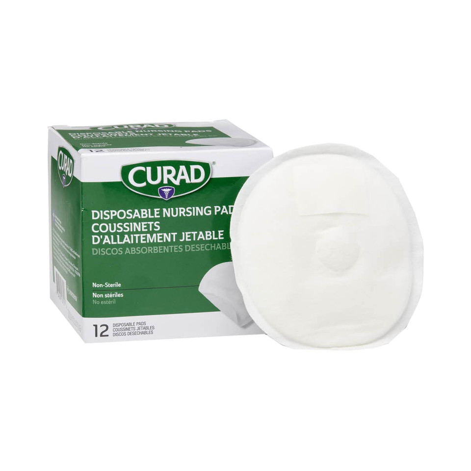 Curad Disposable Nursing Pads For Breastfeeding, Adhesive Strip (Case Of 288)