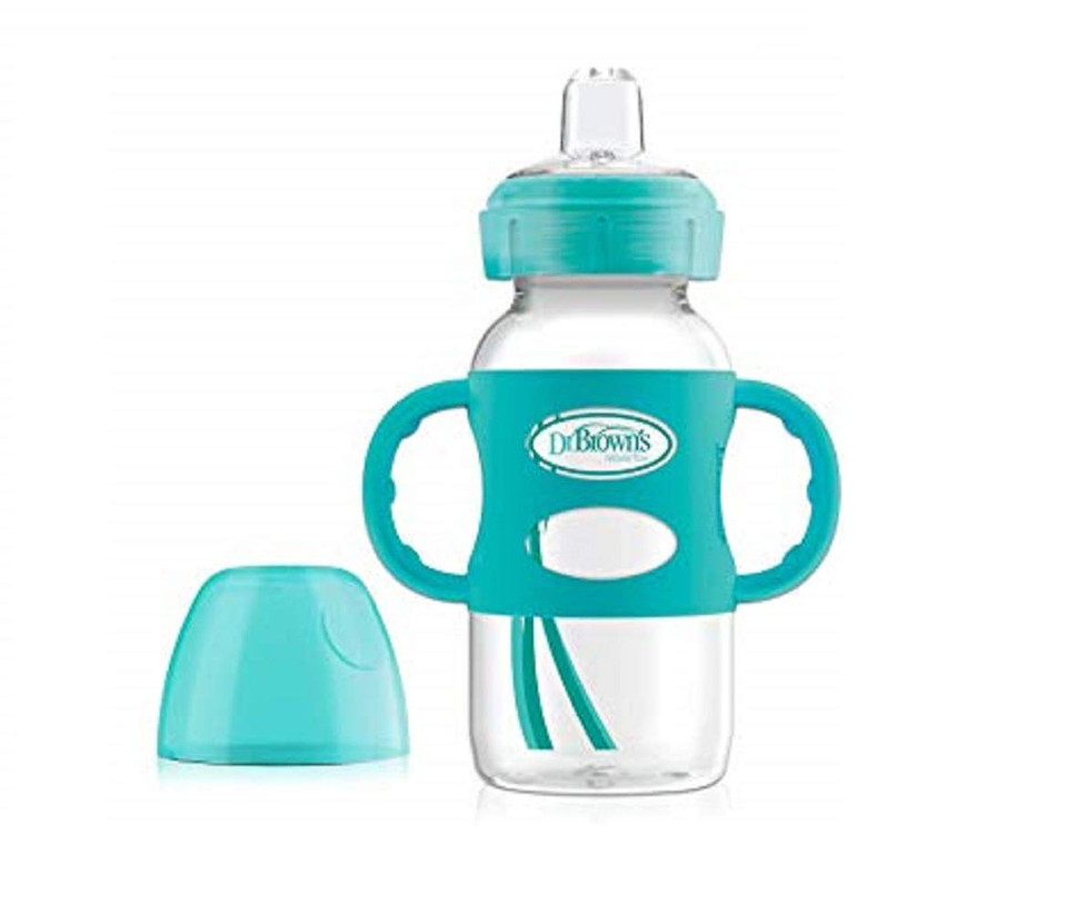 Dr. Brown'S Milestones 100% Silicone Baby Bottle Handles, Wide-Neck, Removable Easy-Grip Transitional Sippy Cup Handles, Gray, 4M+, 1 Pack