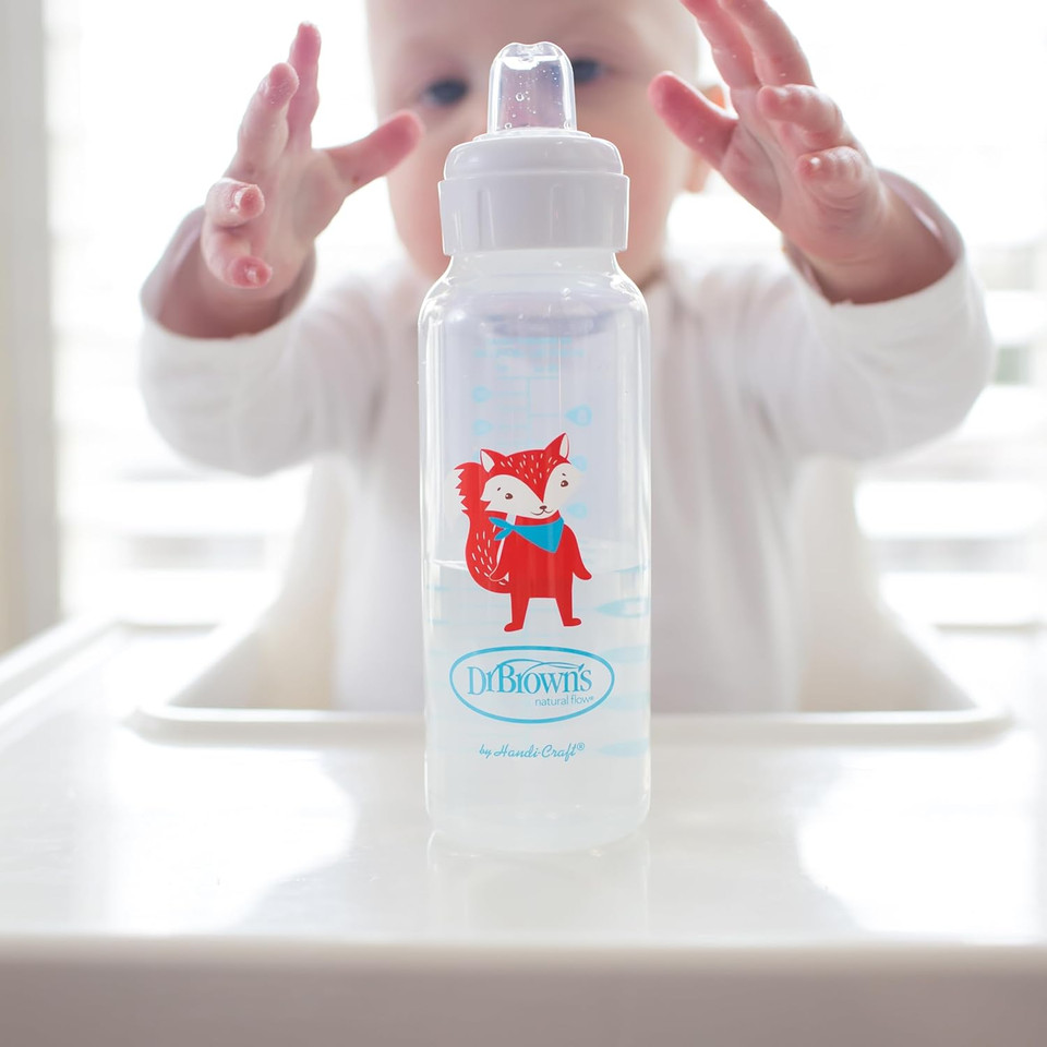 Dr. Brown'S Milestones Narrow Sippy Bottle, 100% Silicone Soft Sippy Spout, 8Oz/250Ml, Fox, 6M+ Dr. Brown'S Milestones Narrow Sippy Bottle, 100% Silicone Soft Sippy Spout, 8Oz/250Ml, Fox, 6M+