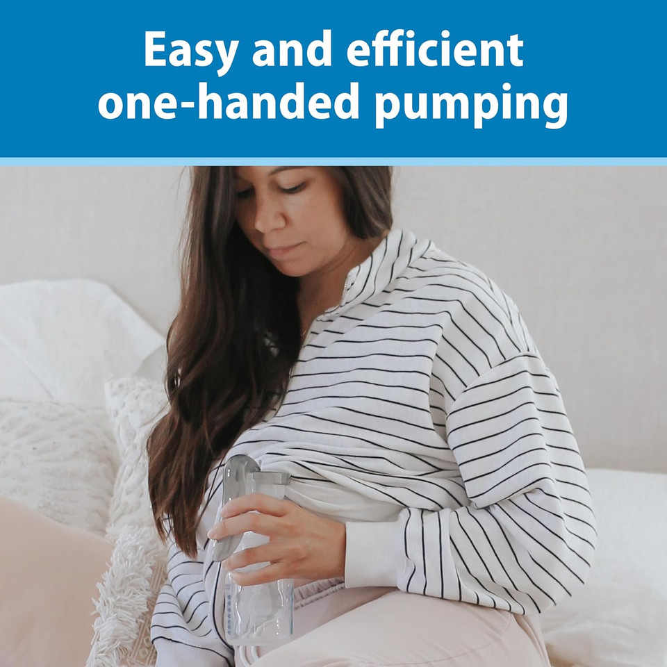 Dr. Brown'S Manual Breast Pump With Softshape 100% Silicone Shield (B,25Mm Flange) & Anti-Colic Options+ Wide-Neck Baby Bottle 5 Oz/150 Ml,With Level 1 Slow Flow Nipple
