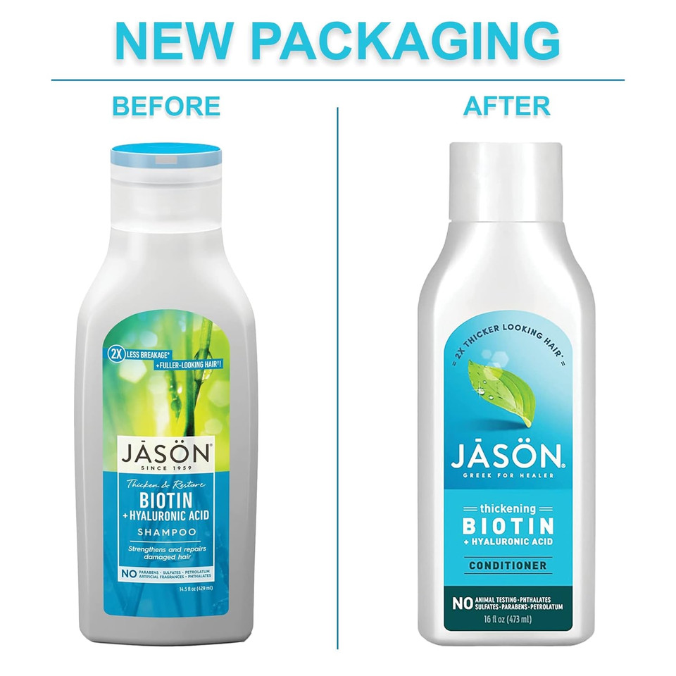 Jason Conditioner, Thicken & Restore Biotin And Hyaluronic Acid, 16 Oz