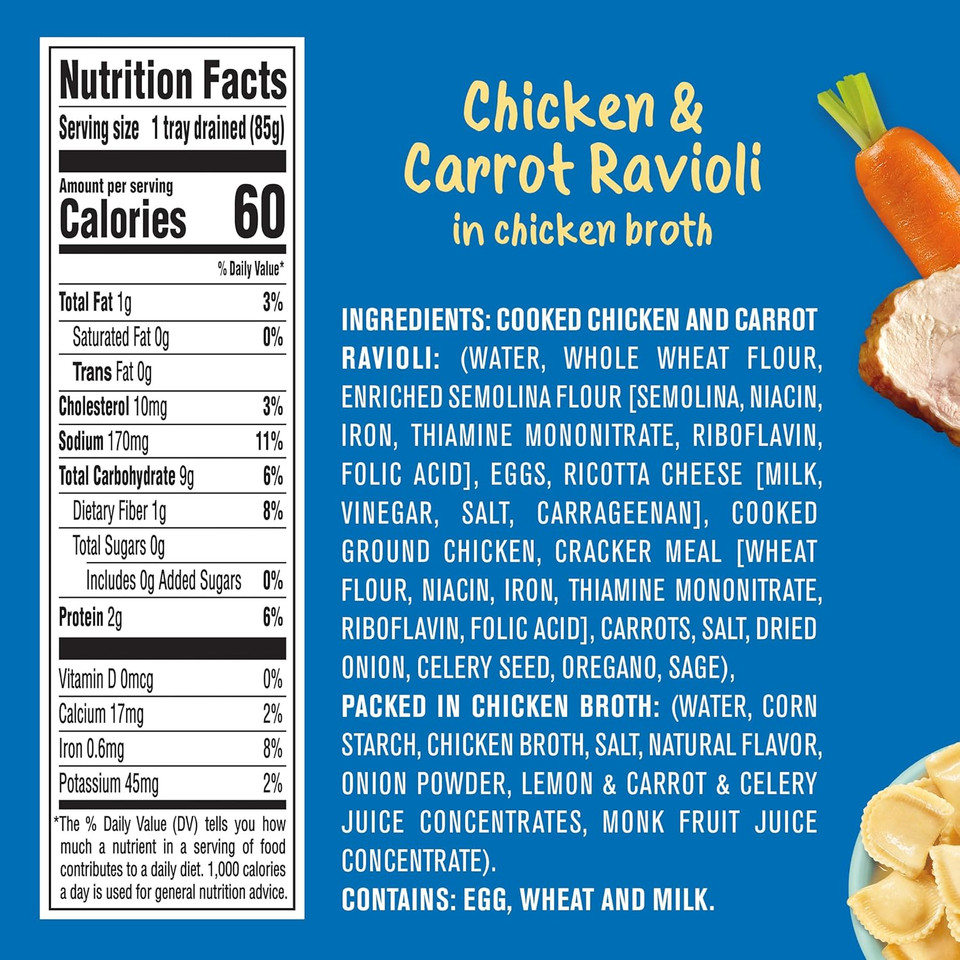 Gerber Pick-Ups, Chicken & Carrot Ravioli In A Chicken Broth, 6 Ounce (Pack Of 8)