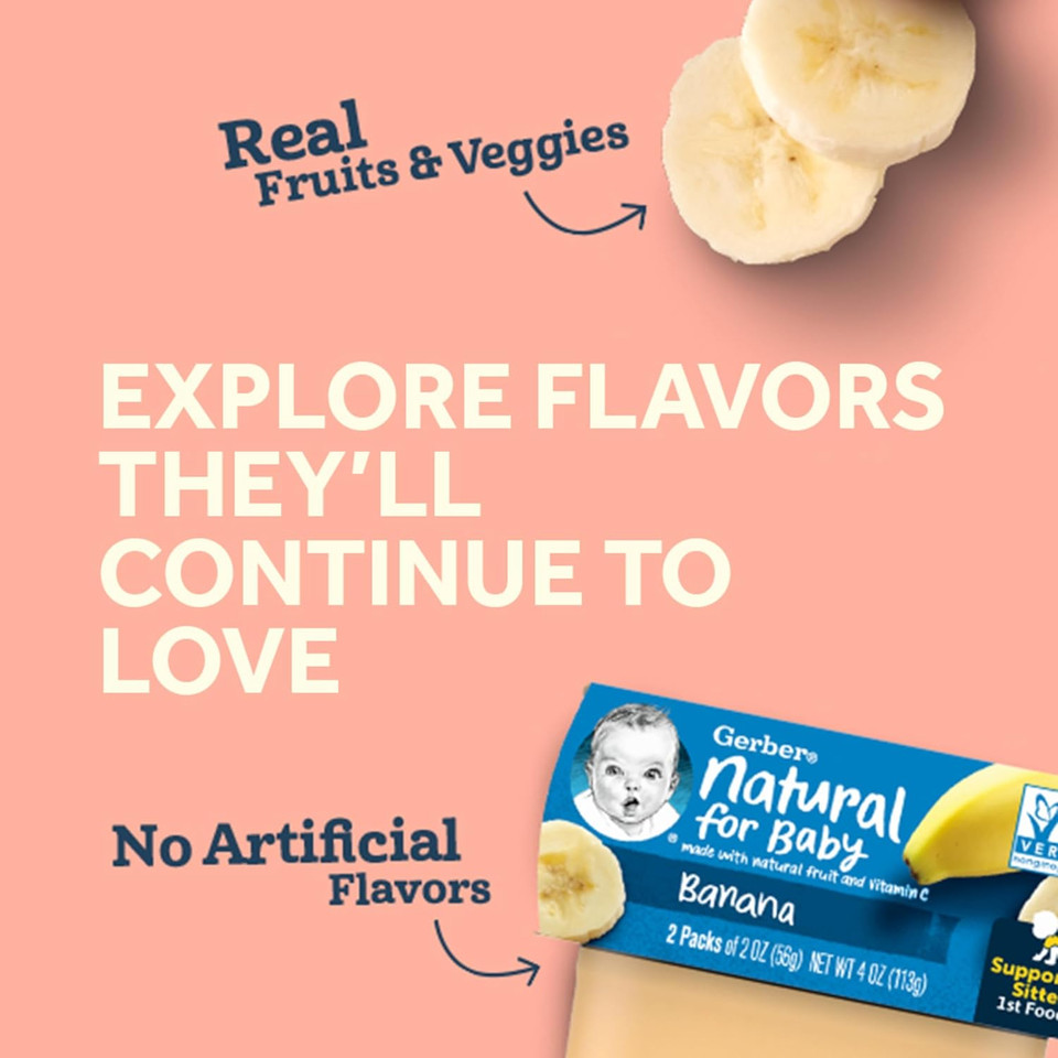 Gerber 2Nd Foods Natural For Baby Wonderfoods Baby Food, Variety Pack, 4 Oz Tubs (32 Pack)