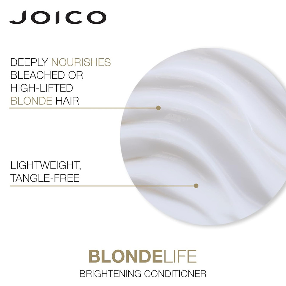 Joico Blonde Life Brightening Conditioner | For Blonde Hair | Illuminate Hydration & Softness | Add Softness & Smoothness | Sulfate Free | Fortified With Monoi & Tamanu Oil