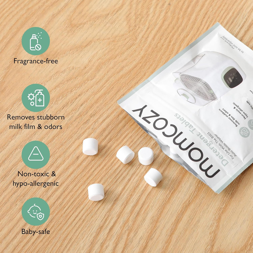 Momcozy Official Washing Block For Momcozy Kleanpal Pro Baby Bottle Washer, 120 Tablets Momcozy Official Washing Block For Momcozy Kleanpal Pro Baby Bottle Washer, 120 Tablets