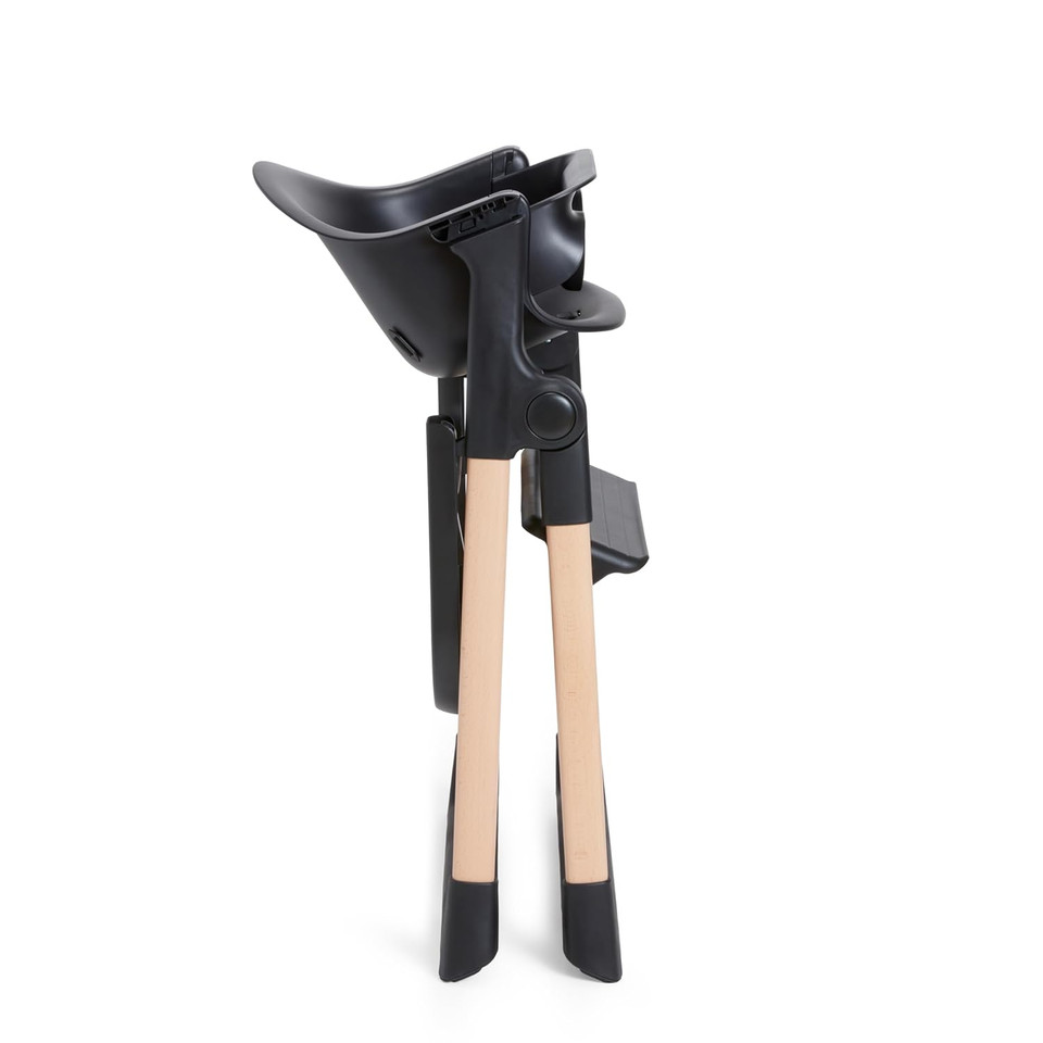 Munchkinã¢Â® Floatã¢Â Foldable Baby And Toddler High Chair - Easy Clean, Compact And Lightweight, Great For Small Spaces, Black With Wooden Legs