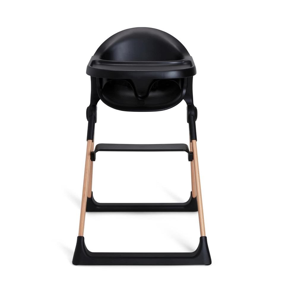 Munchkinã¢Â® Floatã¢Â Foldable Baby And Toddler High Chair - Easy Clean, Compact And Lightweight, Great For Small Spaces, Black With Wooden Legs