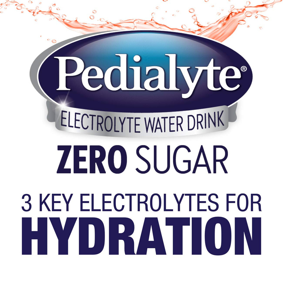 Pedialyte Electrolyte Water With Zero Sugar, Hydration With 3 Key Electrolytes & Zinc For Immune Support, Fruit Punch, 1 Liter, 33.8 Fl Oz (Pack Of 4)