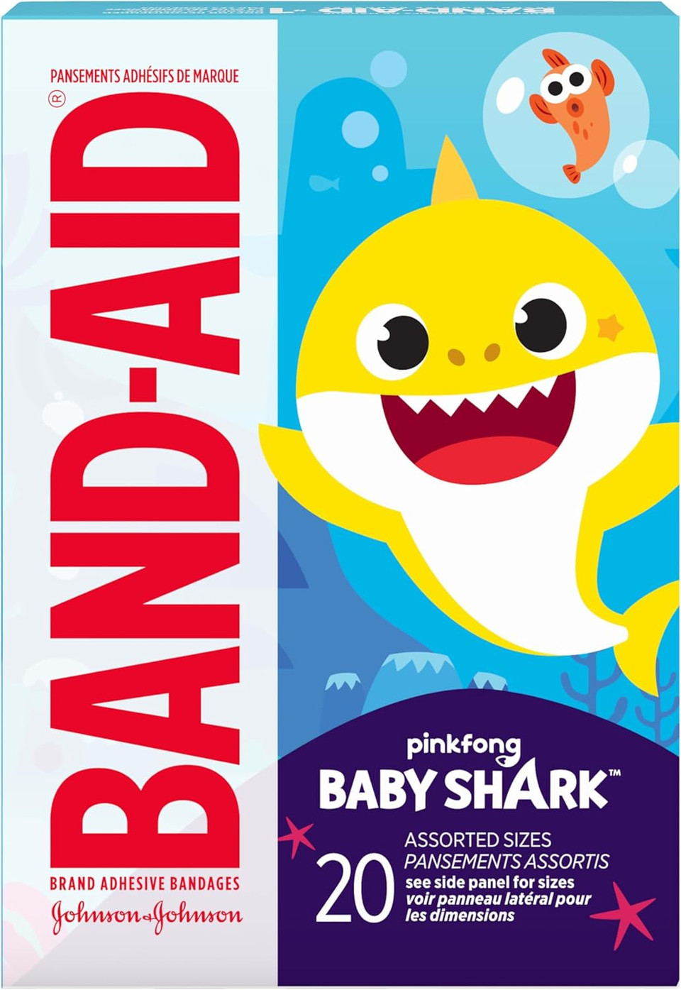 Band-Aid Brand Adhesive First Aid Bandages For Kids & Toddlers Featuring Moonbug Cocomelon Characters, Sterile Individually Wrapped Bandages For Minor Cuts & Scrapes, Assorted Sizes, 20 Ct