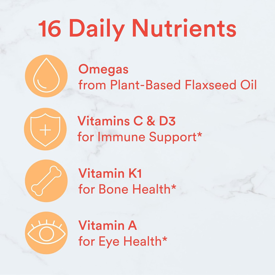 Smartypants Kids Multivitamin Gummies, Sugar Free: Omega 3 (Ala), Vitamin D3, C, Vitamin B12, B6, Vitamin A, K & Zinc For Immune Support, Erythritol Free, Strawberry Banana, 44 Count (22 Day Supply)