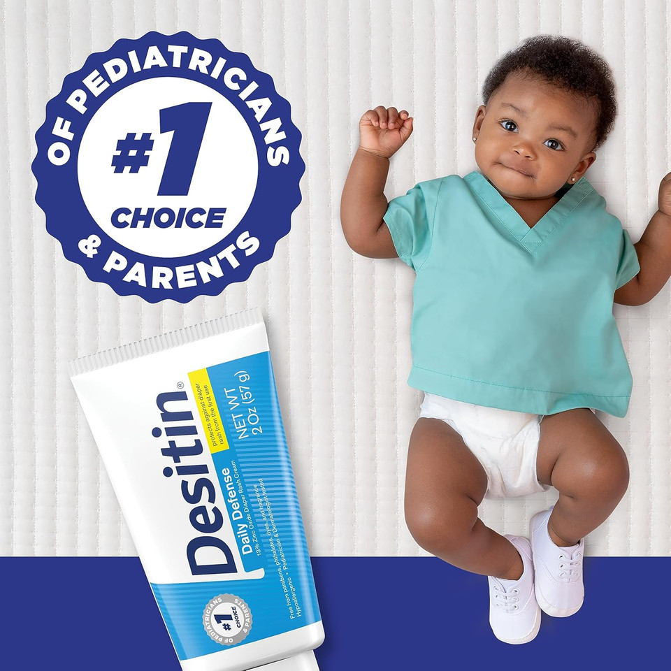 Desitin Daily Defense Baby Diaper Rash Cream With Zinc Oxide To Treat, Relieve & Prevent Diaper Rash, Hypoallergenic, Dye-, Phthalate- & Paraben-Free, 4.8 Oz