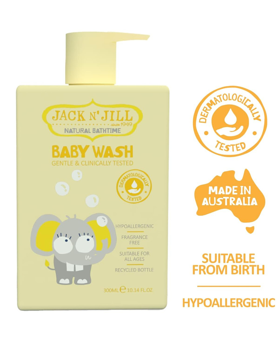 Jack N' Jill Natural Bathtime Baby Wash - Hypoallergenic, Dermatologically Tested For Sensitive Skin, Fragrance-Free, Vegan, Ideal For Newborns - 300 Ml (Pack Of 1) Jack N' Jill Natural Bathtime Baby Wash - Hypoallergenic, Dermatologically Tested For Sensitive Skin, Fragrance-Free, Vegan, Ideal For Newborns - 300 Ml (Pack Of 1)