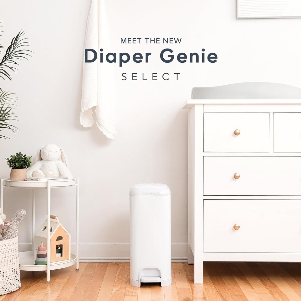Diaper Genie Select Pail Is Made Of Durable Stainless Steel And Includes 1 Starter Square Refill That Can Hold Up To 165 Newborn-Sized Diapers