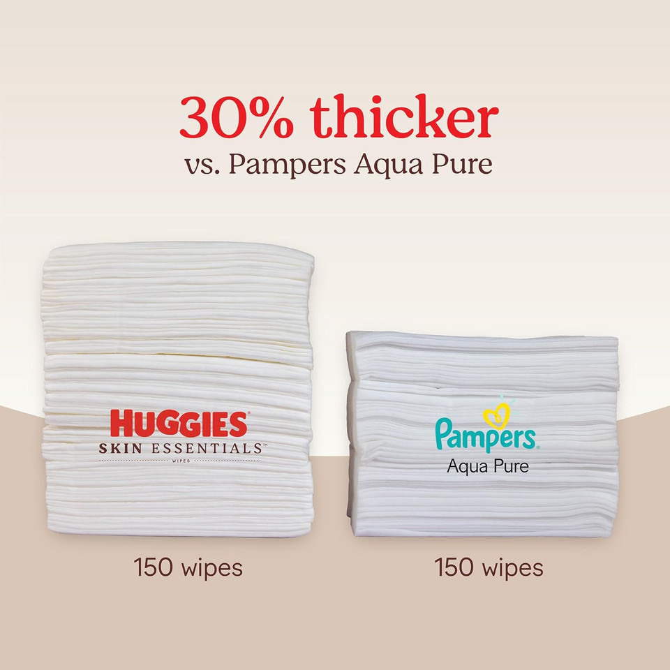 Huggies Skin Essentials Baby Wipes, Hypoallergenic, 99% Water, 6 Flip Top Packs (336 Wipes Total)