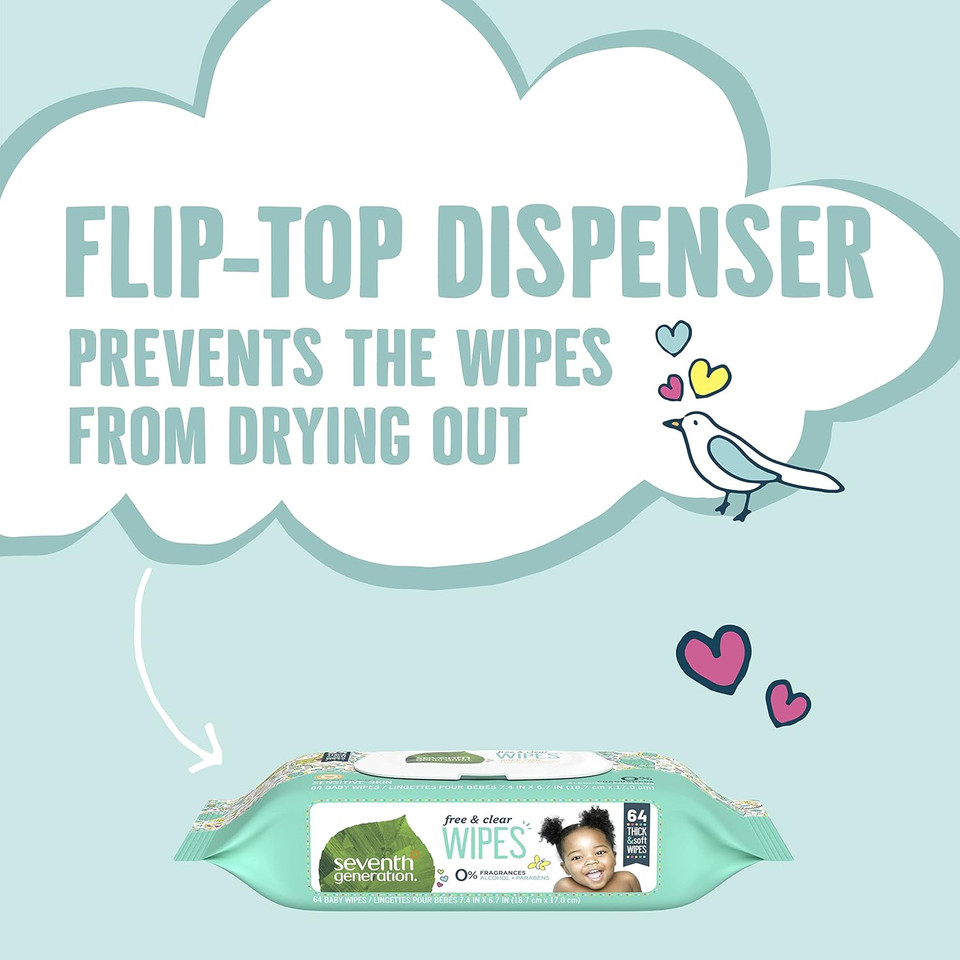 Seventh Generation Baby Wipes Sensitive Protection With Snap Seal Diaper Wipes 768 Count