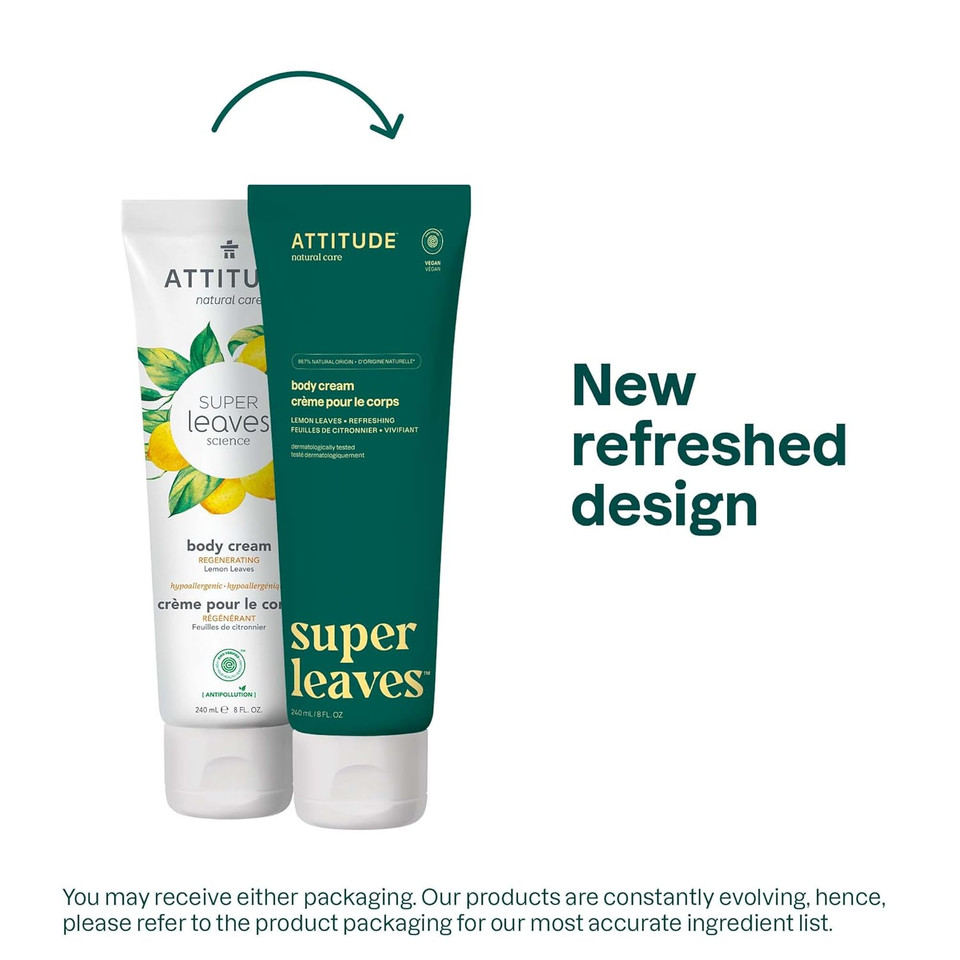 Attitude Body Cream, Ewg Verified Moisturizer, Vegan Moisturizing Products For Dry Skin, Dermatologically Tested, Lemon Leaves, 8 Fl Oz (Pack Of 6) Attitude Body Cream, Ewg Verified Moisturizer, Vegan Moisturizing Products For Dry Skin, Dermatologically Tested, Lemon Leaves, 8 Fl Oz (Pack Of 6)