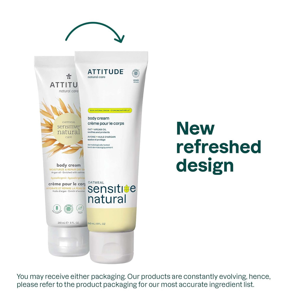 Attitude Body Cream For Sensitive Skin With Oat, Ewg Verified, Dermatologically Tested, Vegan, Chamomile, 8 Fl Oz Attitude Body Cream For Sensitive Skin With Oat, Ewg Verified, Dermatologically Tested, Vegan, Chamomile, 8 Fl Oz