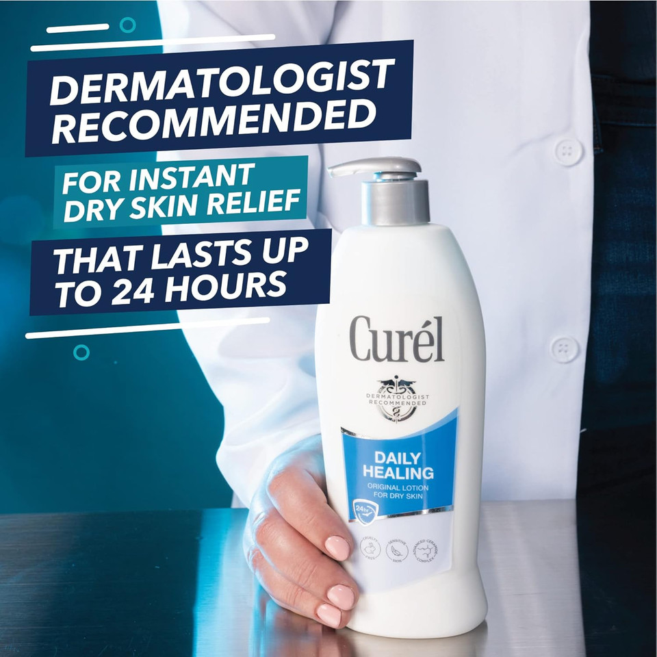 Curã£Â©L Daily Healing Body Lotion For Dry Skin, Repairs Dry Skin And Retains Moisture, Body And Hand Lotion, 20 Ounce, With Advanced Ceramides Complex