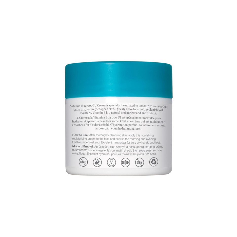 Derma E Vitamin E 12,000 Iu Cream  Moisturizer For Face And Body  Multi-Purpose Face Cream, Hand Cream And Body Lotion Soothes And Protects, 4 Oz