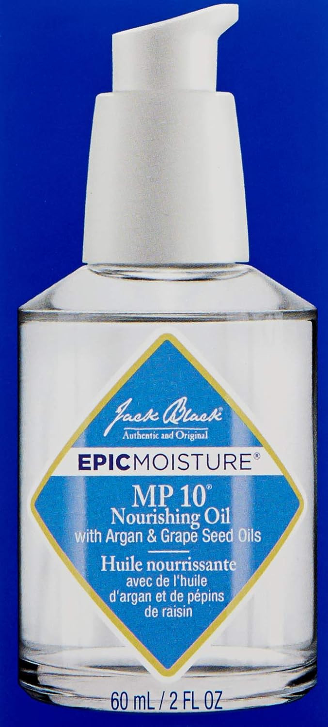 Jack Black Mp 10 Nourishing Oil, 2 Fl Oz  Body Oil After Shower, Oil For Hair, Face Oil For Dry Skin, Multi-Purpose Moisturizing Body Oil, Hair Care Products