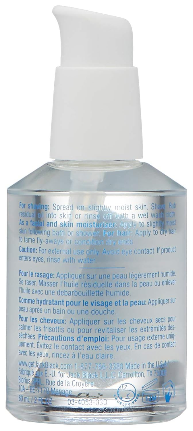 Jack Black Mp 10 Nourishing Oil, 2 Fl Oz  Body Oil After Shower, Oil For Hair, Face Oil For Dry Skin, Multi-Purpose Moisturizing Body Oil, Hair Care Products