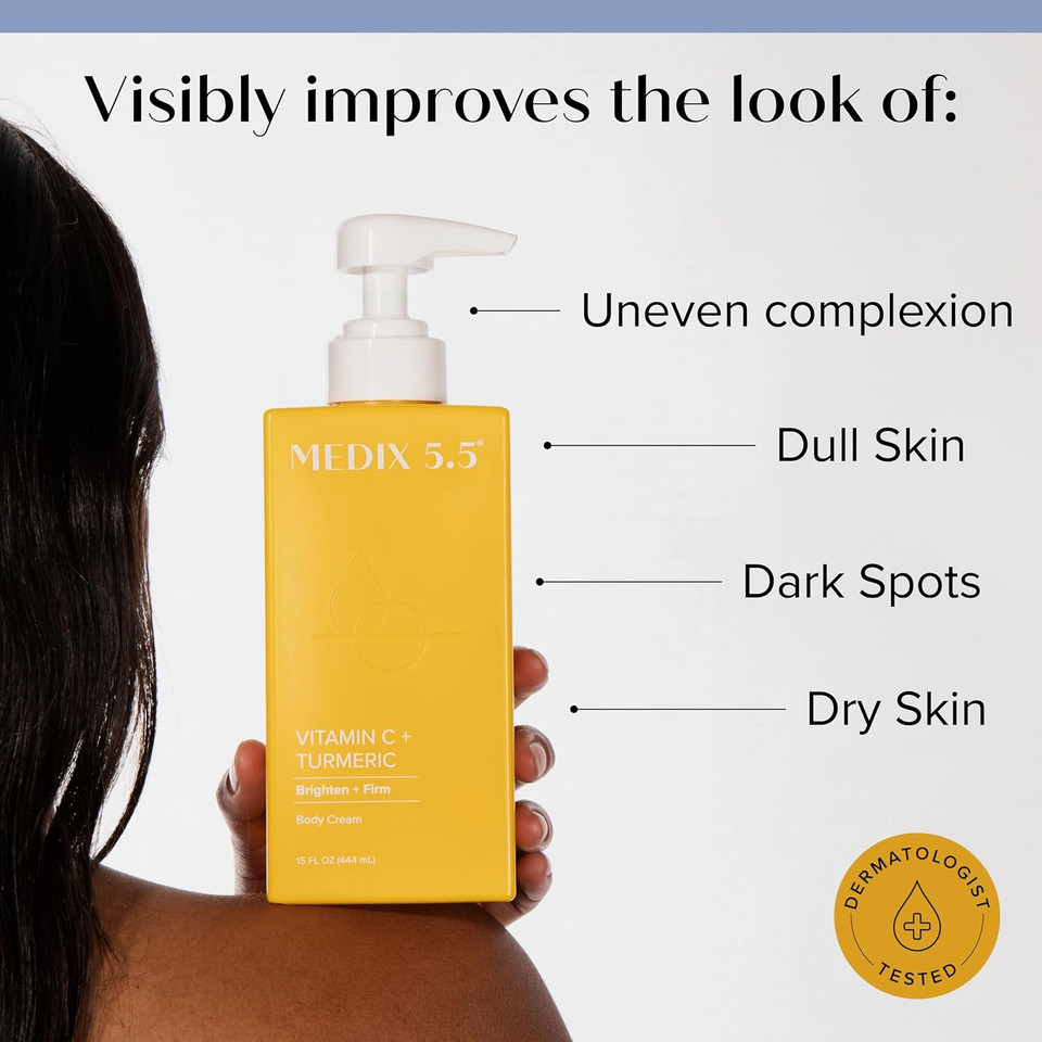 Medix 5.5 Vitamin C Cream Face Lotion & Body Lotion Moisturizer | Anti Aging Skin Care Firming & Brightening Cream Diminishes The Look Of Uneven Skin Tone, Age Spots, & Sun Damaged Dry Skin, 15 Fl Oz Medix 5.5 Vitamin C Cream Face Lotion & Body Lotion Moisturizer | Anti Aging Skin Care Firming & Brightening Cream Diminishes The Look Of Uneven Skin Tone, Age Spots, & Sun Damaged Dry Skin, 15 Fl Oz