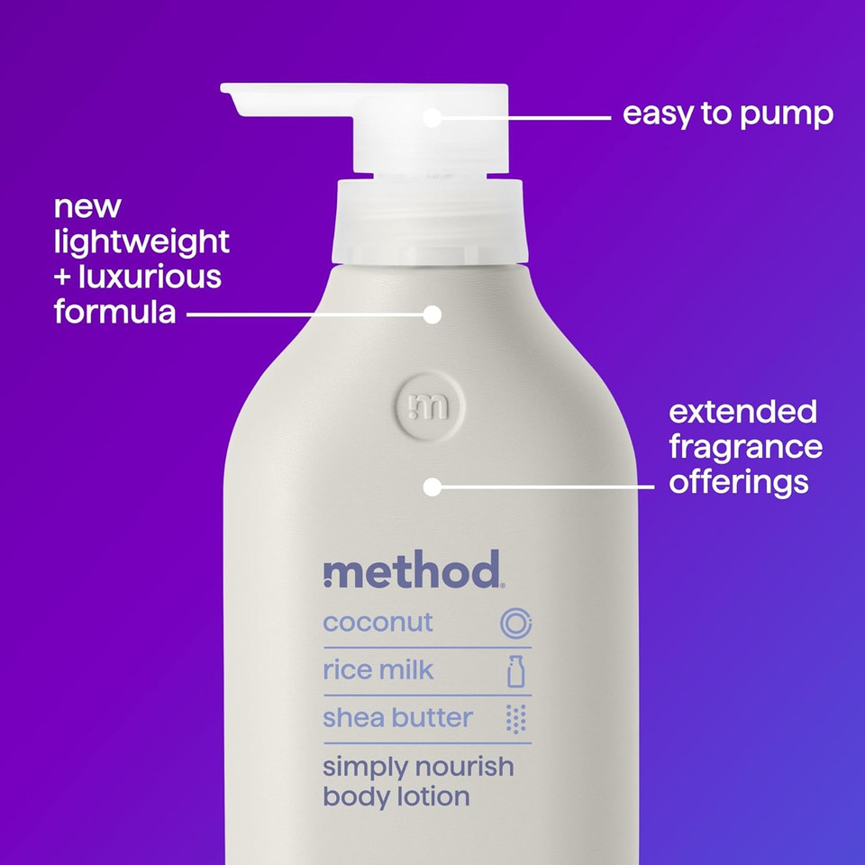 Method Body Lotion, Coco Twist, Coconut Milk, Avocado + Macadamia Oil Notes, 14 Oz, 24 Hours Of Moisture, 14 Oz