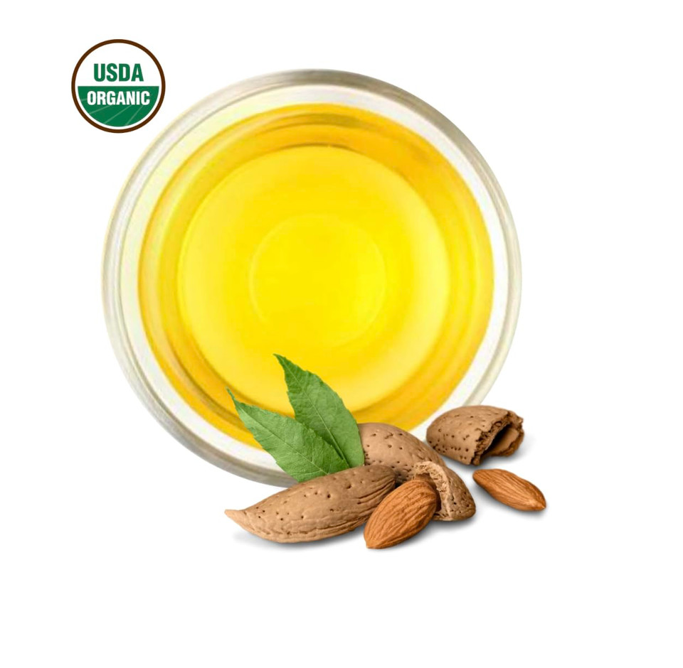 Certified Organic Unrefined Cold Pressed Sweet Almond Oil- 4 Lbs/64 Fluid Ounces