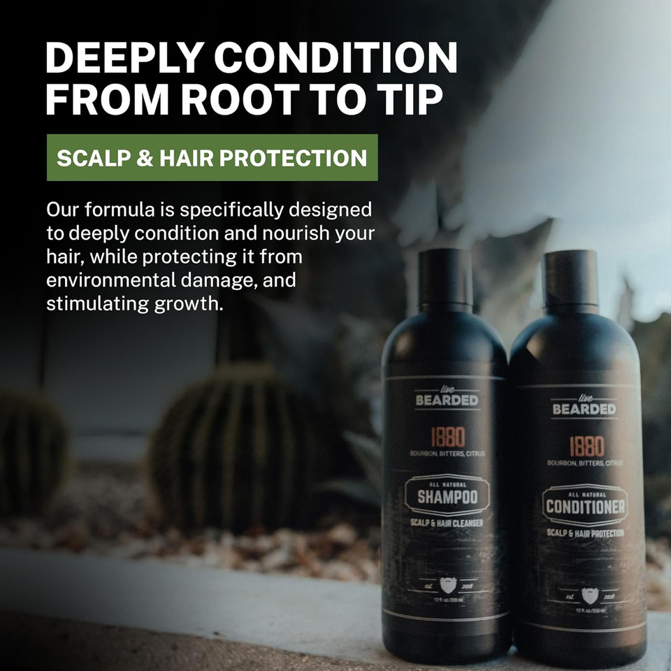 Live Bearded All-Natural Conditioner For Men - Promotes Hair Growth - Deep Conditioner For Thinning Hair & Hair Loss - Juniper, Cypress, Fir Needle