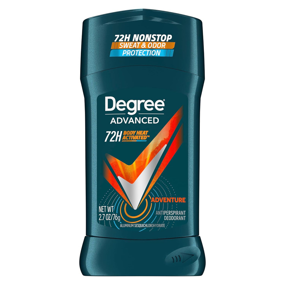 Degree Men Antiperspirant Deodorant Adventure 72-Hour Sweat And Odor Protection Antiperspirant For Men With Body Heat Activated Technology 2.7 Oz Degree Men Antiperspirant Deodorant Adventure 72-Hour Sweat And Odor Protection Antiperspirant For Men With Body Heat Activated Technology 2.7 Oz