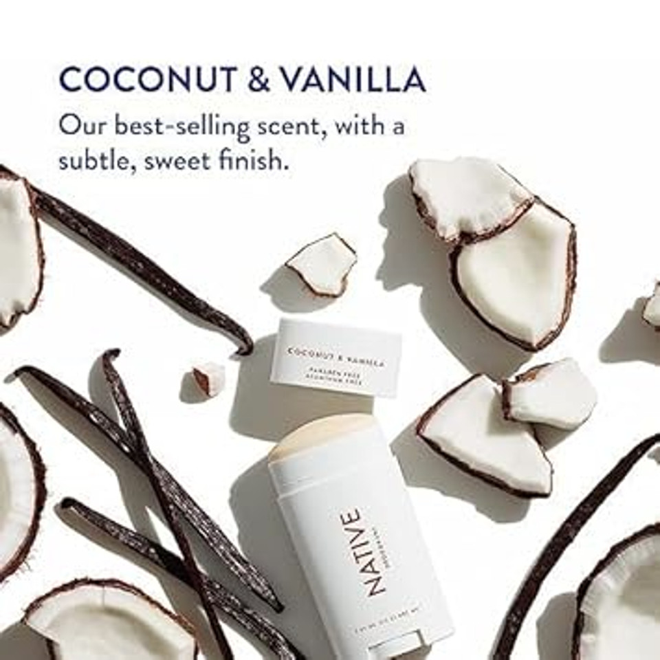 Native Deodorant Contains Naturally Derived Ingredients, 72 Hour Odor Control | Deodorant For Women And Men, Aluminum Free With Baking Soda, Coconut Oil And Shea Butter | Coconut & Vanilla, 3-Pack Native Deodorant Contains Naturally Derived Ingredients, 72 Hour Odor Control | Deodorant For Women And Men, Aluminum Free With Baking Soda, Coconut Oil And Shea Butter | Coconut & Vanilla, 3-Pack
