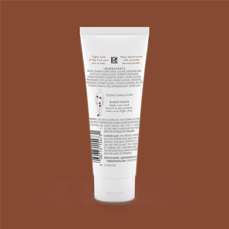 Native Whole Body Deodorant Cream Contains Naturally Derived Ingredients, Deodorant For Women & Men | 72 Hour Odor Protection, Aluminum Free With Coconut Oil And Shea Butter | Coconut & Vanilla