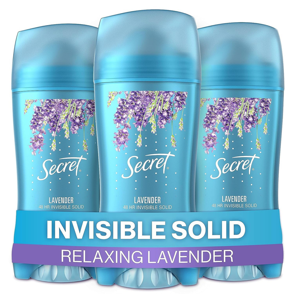 Secret Antiperspirant And Deodorant For Women, Lavender, Invisible Solid, 2.6 Oz (Pack Of 3) Secret Antiperspirant And Deodorant For Women, Lavender, Invisible Solid, 2.6 Oz (Pack Of 3)