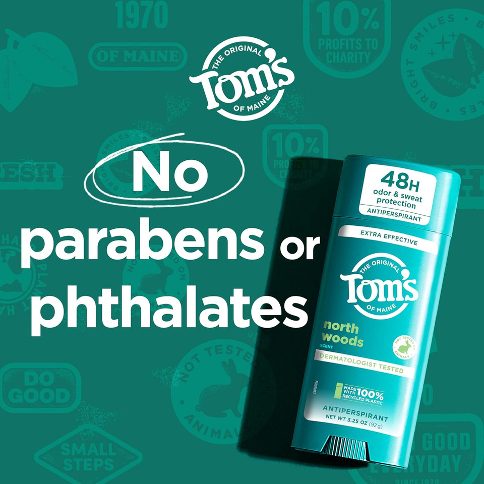 Tomã¢ÂS Of Maine North Woods Antiperspirant For Men And Women, With Recycled Aluminum, 3.25 Oz Tomã¢ÂS Of Maine North Woods Antiperspirant For Men And Women, With Recycled Aluminum, 3.25 Oz