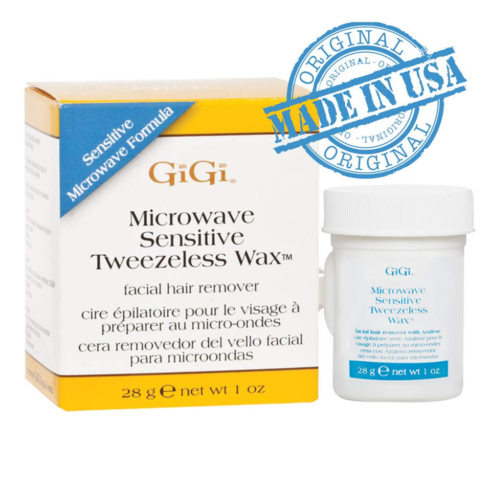 Gigi Microwave Tweezeless Wax - Non-Strip Facial Hair Remover, Honey-Infused, 1 Oz